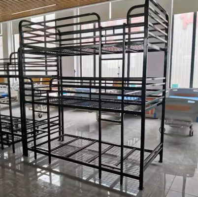 μαύρο μετάλλων πλαισίων τριπλό εργοστάσιο της Κίνας επίπλων εγχώριων επιχειρήσεων χάλυβα κρεβατιών 3 σειρών κρεβατιών ενήλικο