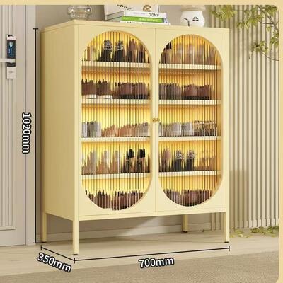 Cream Steel Shoe Cabinet with Large Capacity Multi-Tier Dust-Proof Storage for Entryway and Hallway