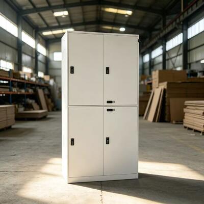 4-Door Double-Section Metal Filing Cabinet with Lock for Office Storage
