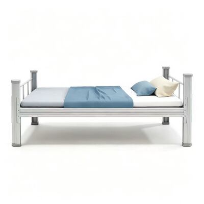Commercial Steel Single Bed Frame with Profile Steel Structure for Dormitories and Staff Housing